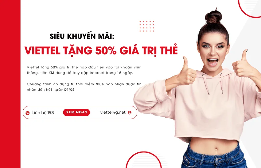 Siêu Khuyến Mãi: Tặng 50% giá trị nạp thẻ vào ngày 9/5/2026